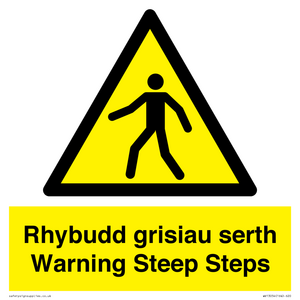 Rhybudd grisiau serth Warning Steep Steps